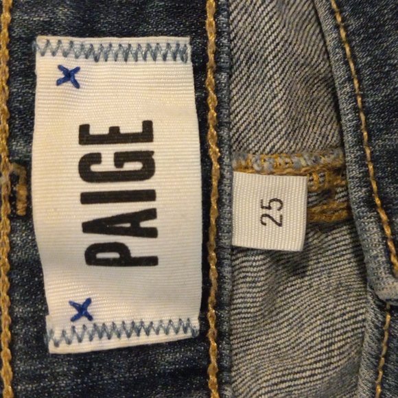 PAIGE Women's Blue Jeans Size 25 Cotton Blend Boho Dark Skinny Mid NWOT - Picture 8 of 11